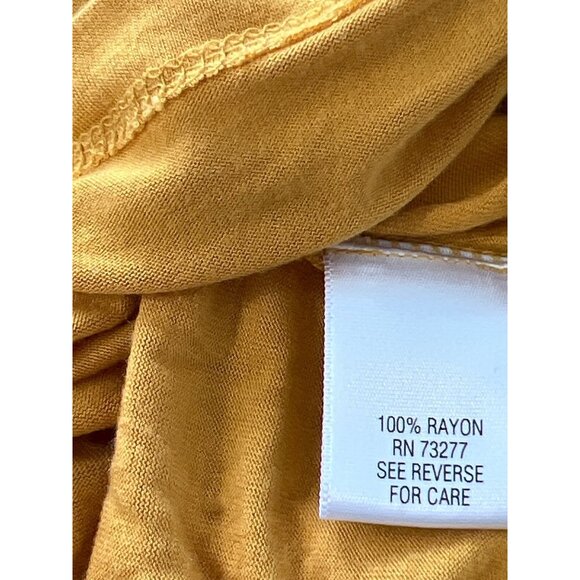 Apt 9 Top Size XL Floral Short Sleeve Scoop Neck Yellow Multi Watercolor Sequin - Picture 6 of 6